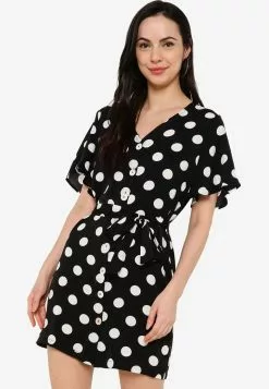 ZALORA BASICS Flare Sleeves Shirt Dress