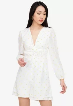 ZALORA BASICS Plunge Neck Playsuit