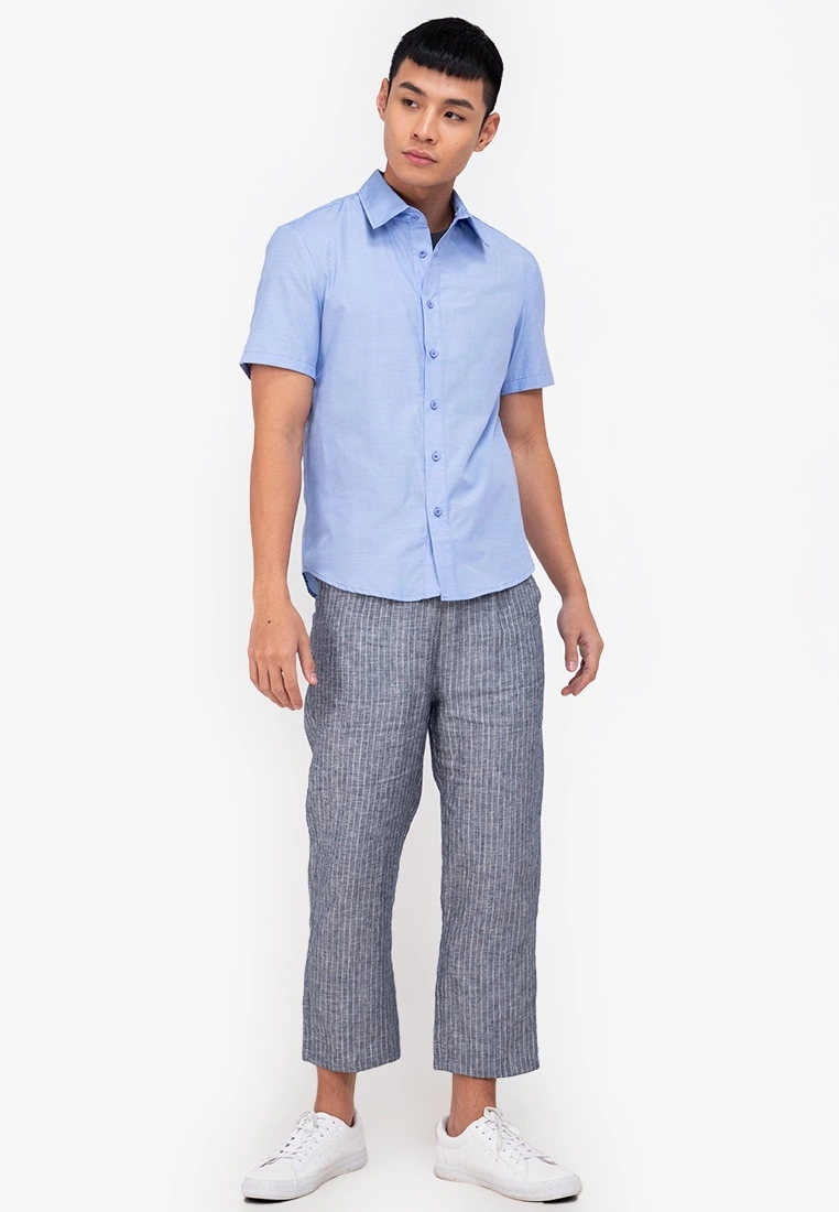ZALORA BASICS Straight Weave Short Sleeve Shirt - Billede 4