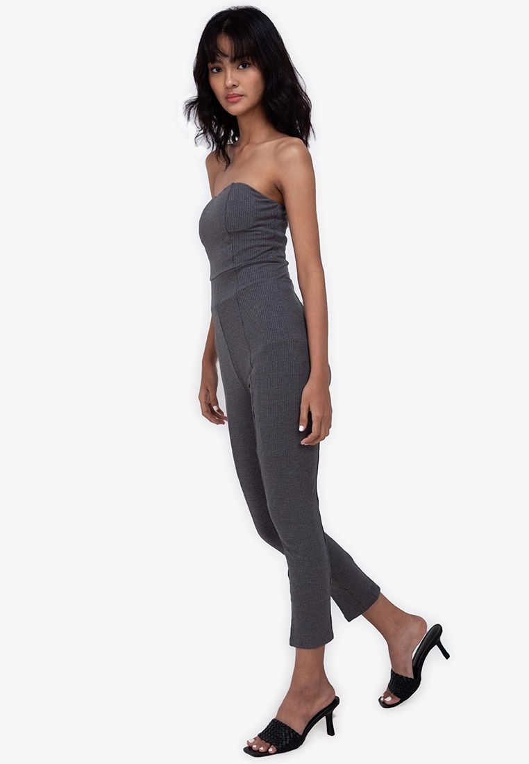 ZALORA BASICS Rib Bandeau Jumpsuit - Billede 4