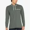 ZALORA BASICS Contrast Trim Long Sleeve Polo Tee