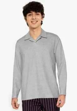 ZALORA BASICS Long Sleeve Polo Tee