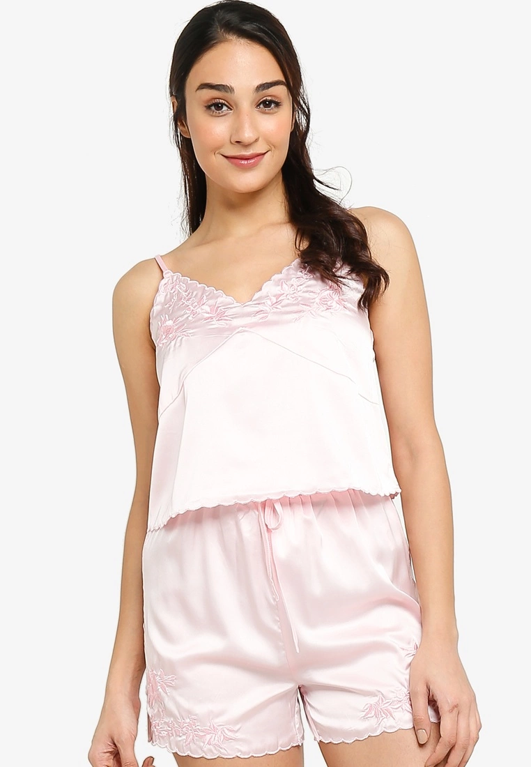 ZALORA BASICS Lounge Embroidered Cami