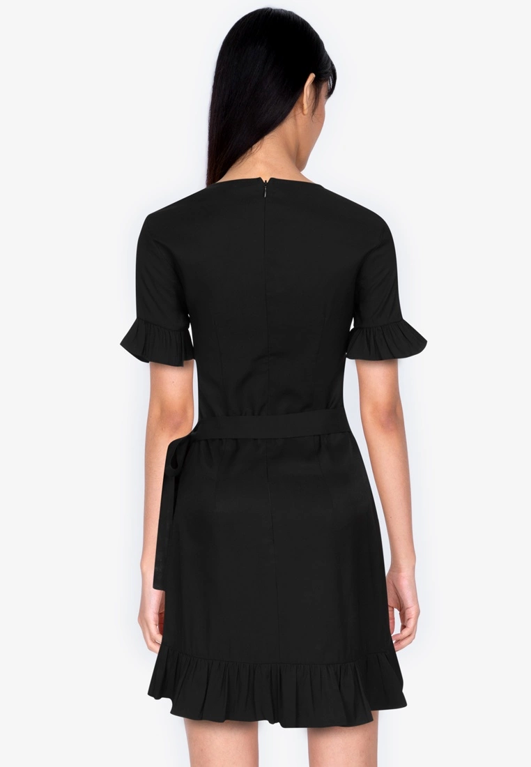 ZALORA BASICS Short Sleeve Frill Hem Mini Dress - Billede 2