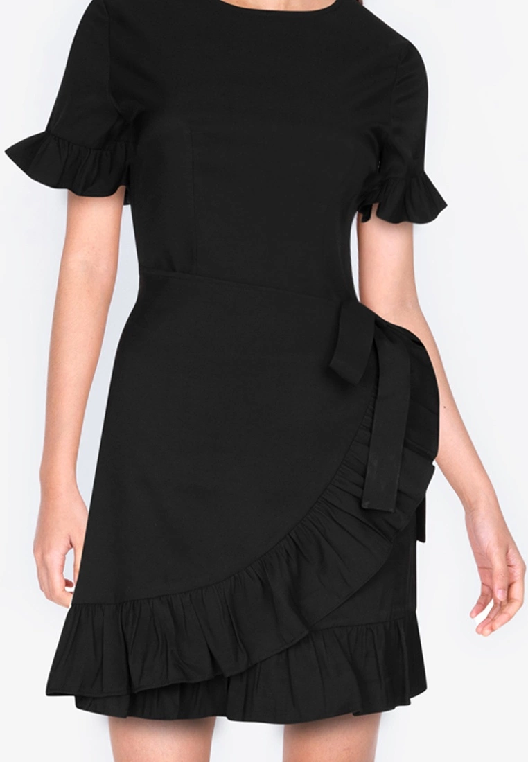 ZALORA BASICS Short Sleeve Frill Hem Mini Dress - Billede 3