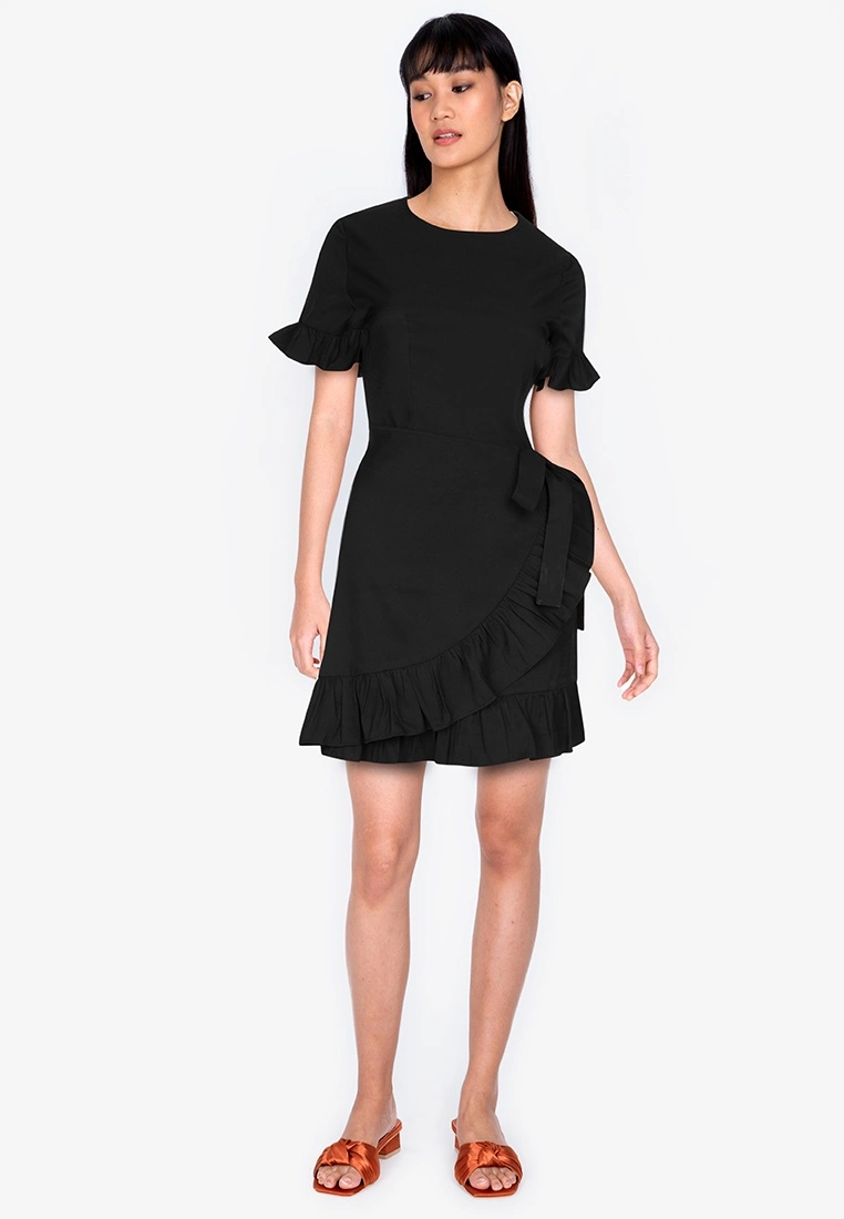 ZALORA BASICS Short Sleeve Frill Hem Mini Dress - Billede 4