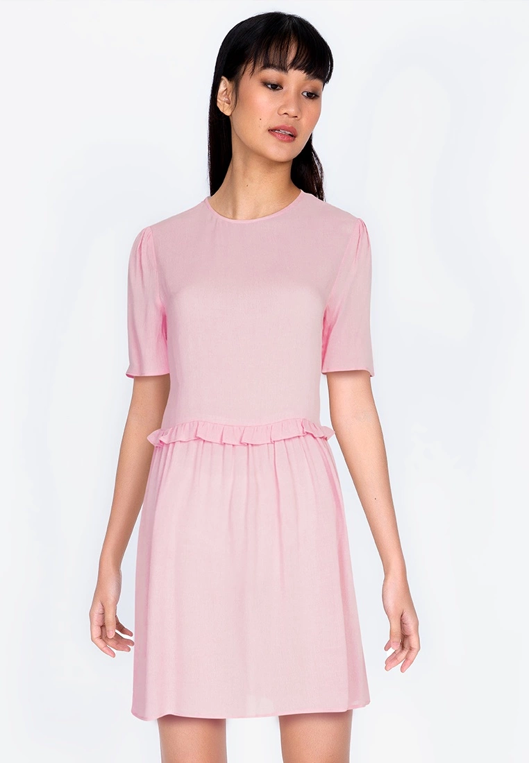 ZALORA BASICS Frill Detail Babydoll Dress