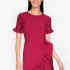 ZALORA BASICS Short Sleeve Frill Hem Mini Dress
