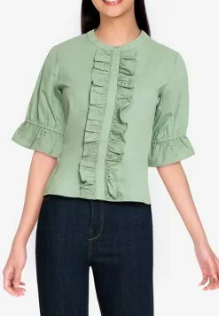 ZALORA BASICS Broderie Front Blouse
