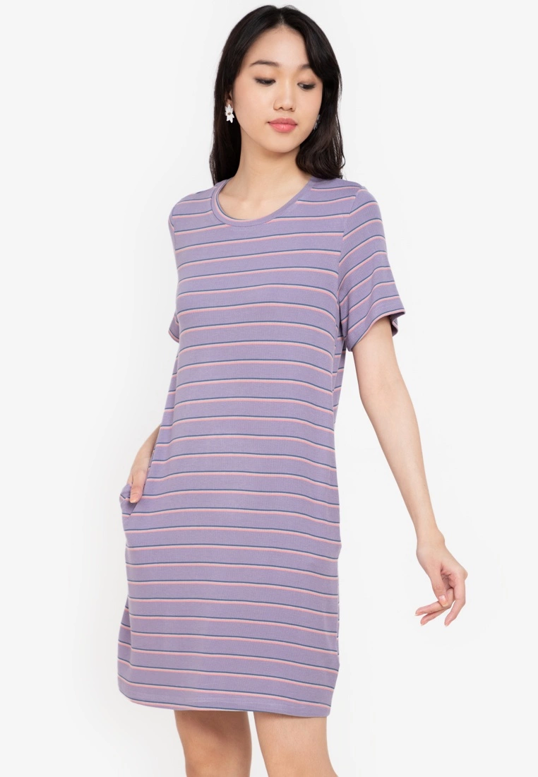 ZALORA BASICS Stripe T-Shirt Dress