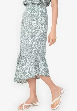 ZALORA BASICS Assymetric Ruffle Hem Skirt