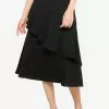 ZALORA BASICS Asymmetric Ruffle Midi Skirt