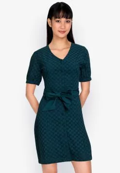 ZALORA BASICS Broderie Fitted Shirt Dress