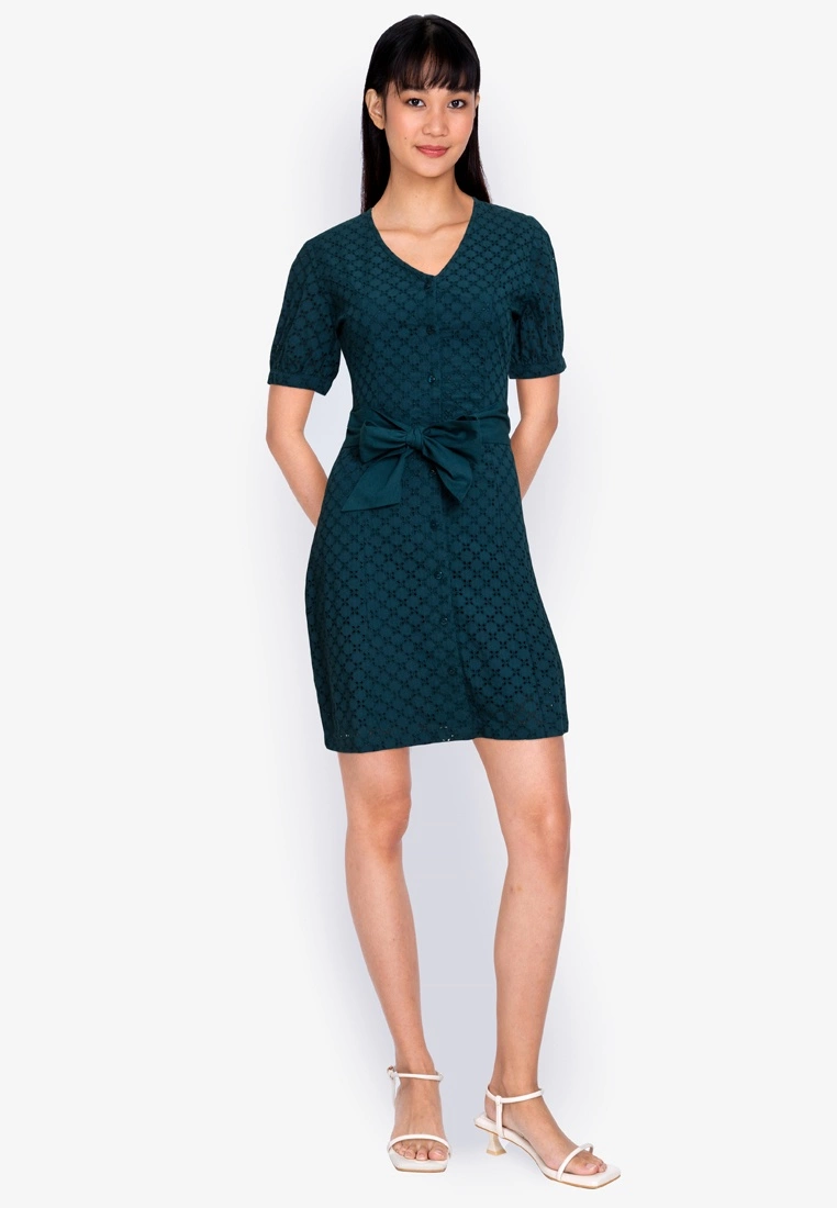 ZALORA BASICS Broderie Fitted Shirt Dress - Billede 4