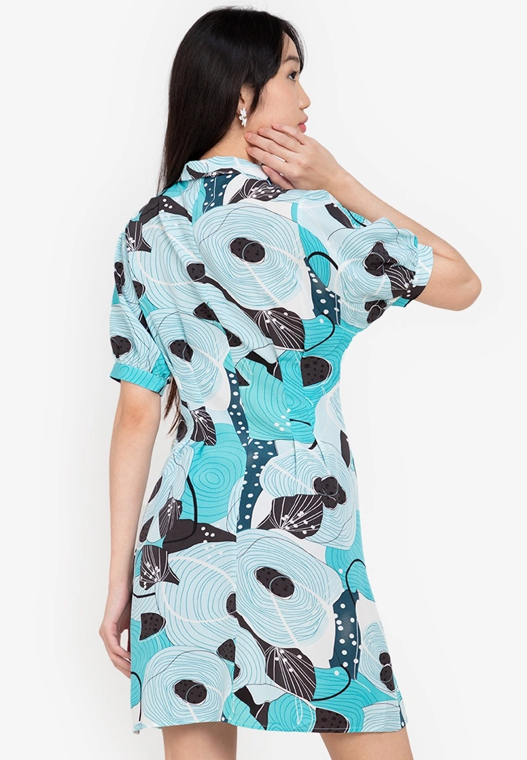 ZALORA BASICS Geometric Puff Sleeve Shirt Dress - Billede 2