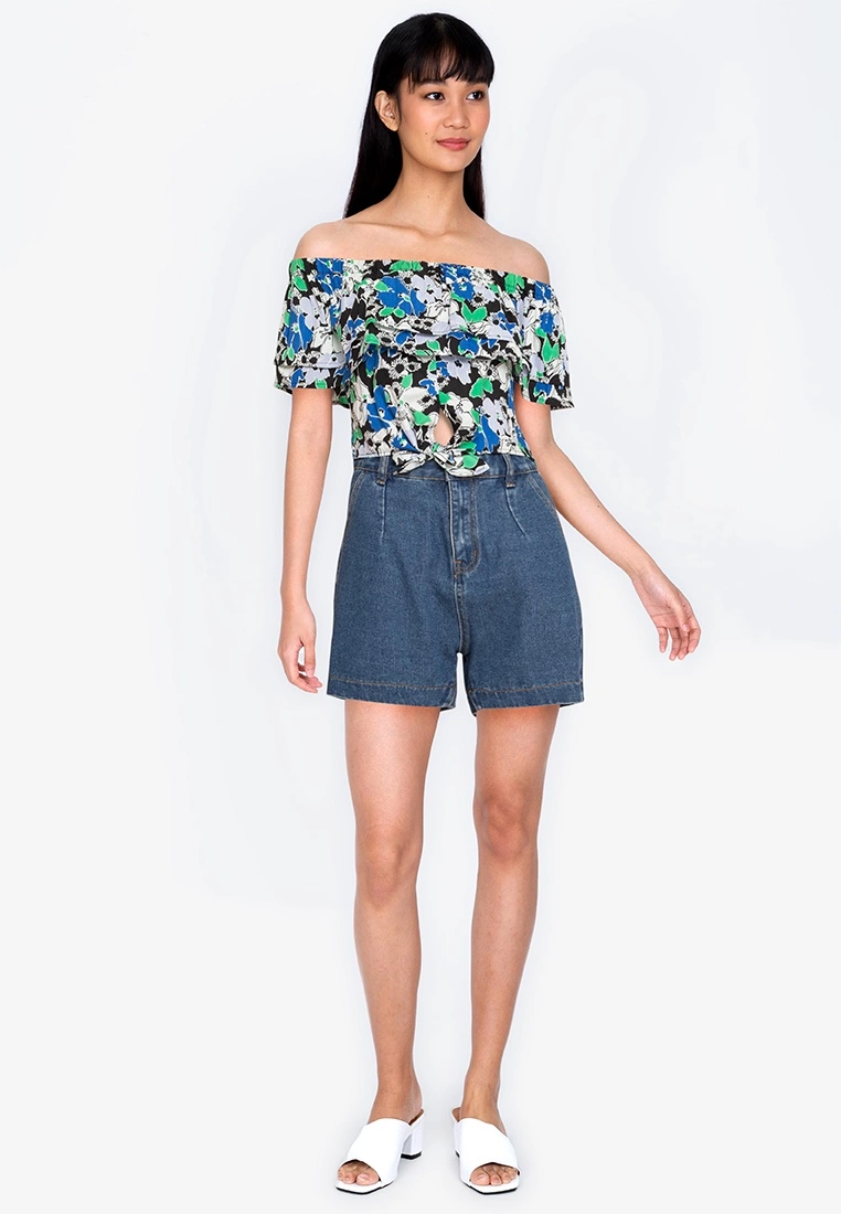 ZALORA BASICS Tie Front Off The Shoulder Top - Billede 4