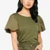 ZALORA BASICS Cotton Puff Sleeve T-Shirt