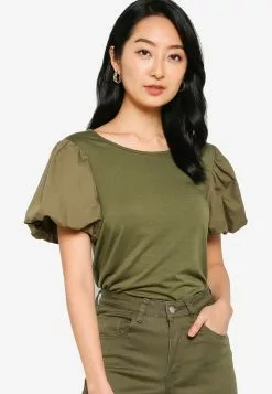 ZALORA BASICS Cotton Puff Sleeve T-Shirt