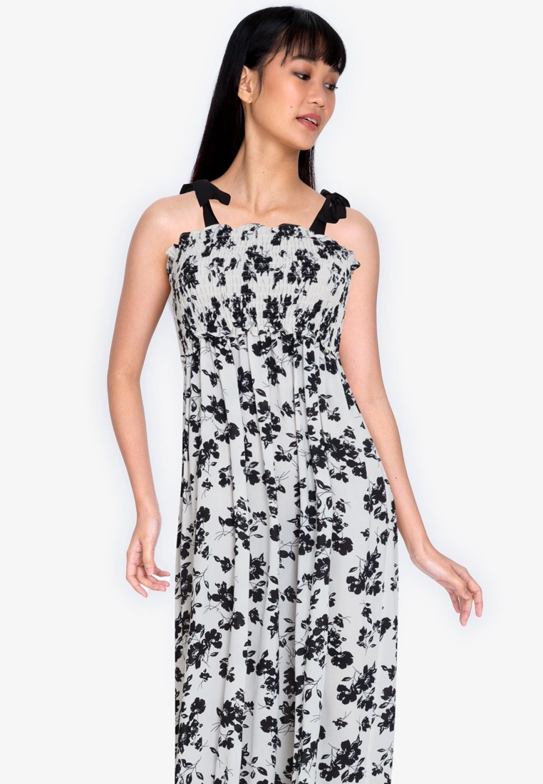 ZALORA BASICS Tie Straps Smocked Maxi Dress - Billede 4