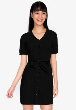 ZALORA BASICS Broderie Fitted Shirt Dress