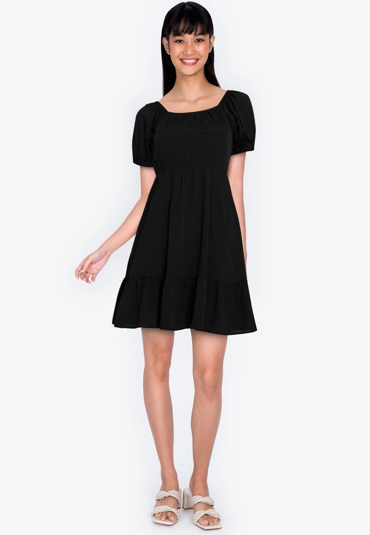 ZALORA BASICS Square Neck Puff Sleeve Dress - Billede 4