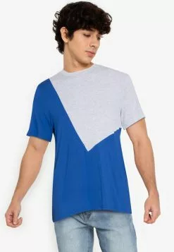 ZALORA BASICS Chevron Colour Block Oversized T-shirt