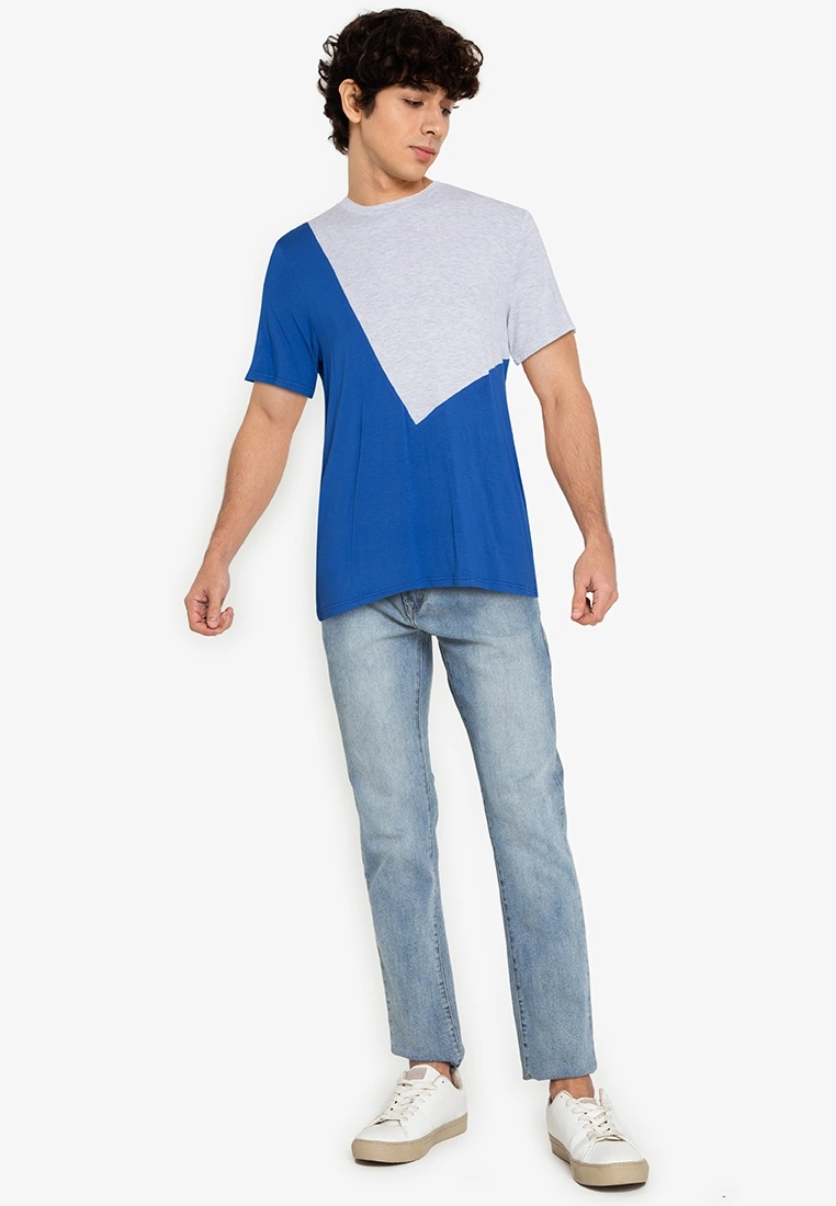 ZALORA BASICS Chevron Colour Block Oversized T-shirt - Billede 4