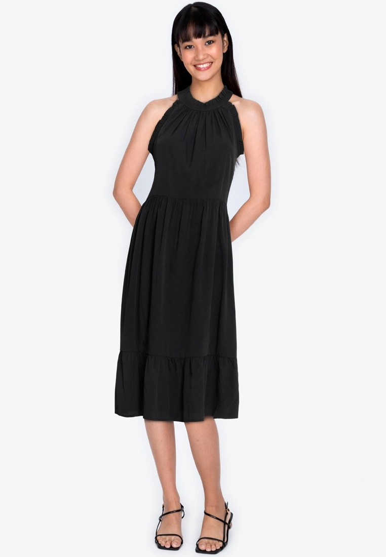 ZALORA BASICS Ruffle Detail Tiered Dress