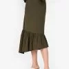 ZALORA BASICS Assymetric Ruffle Hem Skirt