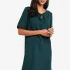 ZALORA BASICS Basic Tie Neck Flute Sleeves Shift Dress