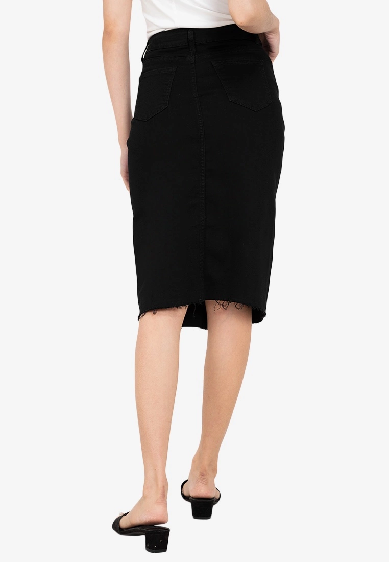 ZALORA BASICS Button Front Midi Denim Skirt - Billede 2