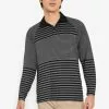 ZALORA BASICS Panelled Stripes Polo Shirt