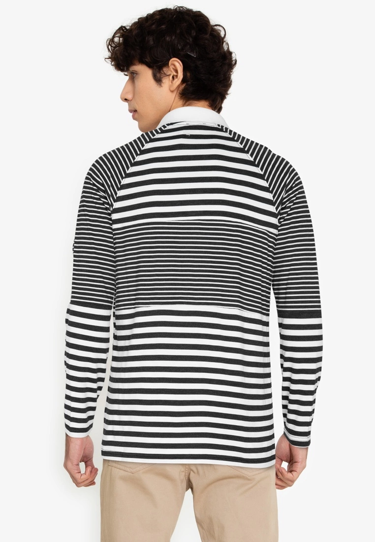 ZALORA BASICS Panelled Stripes Polo Shirt - Billede 2