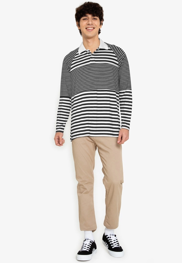 ZALORA BASICS Panelled Stripes Polo Shirt - Billede 4