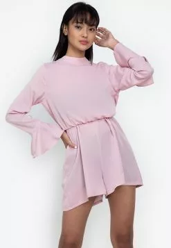 ZALORA BASICS Open Back Long Sleeve Playsuit