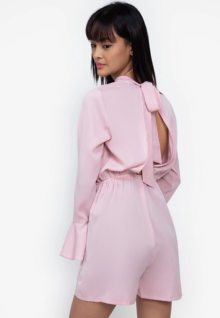 ZALORA BASICS Open Back Long Sleeve Playsuit - Billede 2