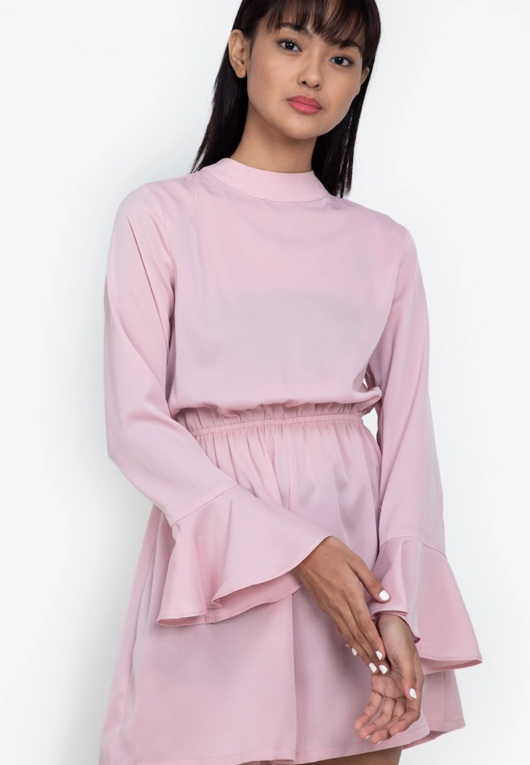 ZALORA BASICS Open Back Long Sleeve Playsuit - Billede 3