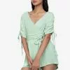ZALORA BASICS Ruched Sleeve Playsuit