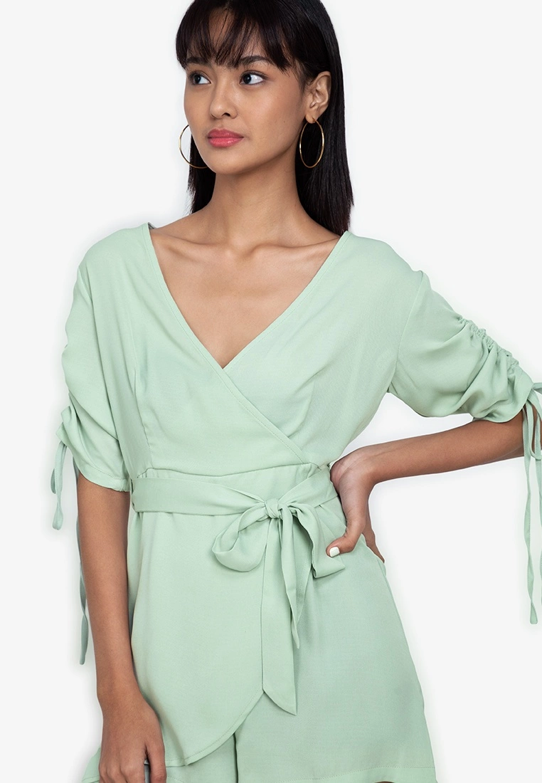 ZALORA BASICS Ruched Sleeve Playsuit - Billede 3