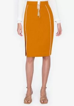 ZALORA BASICS Rib Skirt with Contrast Trim