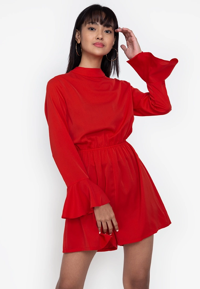 ZALORA BASICS Open Back Long Sleeve Playsuit - Billede 2