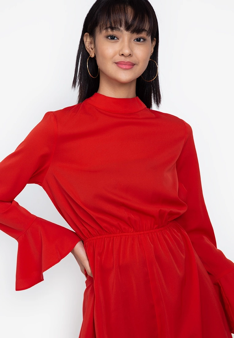 ZALORA BASICS Open Back Long Sleeve Playsuit - Billede 3