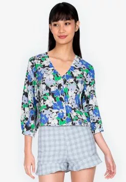 ZALORA BASICS Puff Sleeve Button Front Blouse