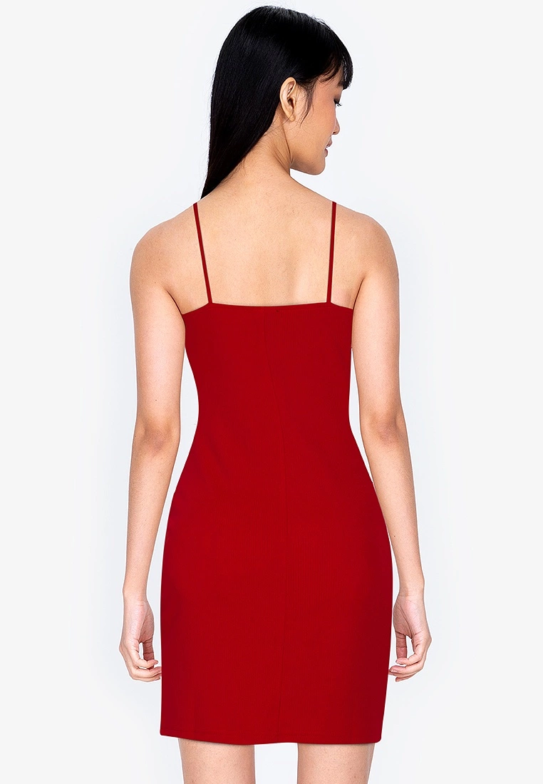 ZALORA BASICS Rib Straight Neck Bodycon Dress - Billede 2