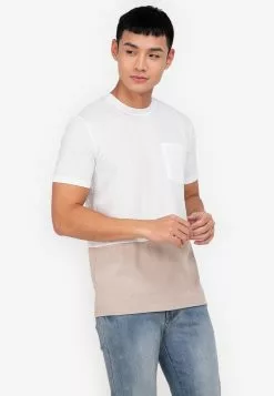 ZALORA BASICS Colour Block Pocket T-Shirt