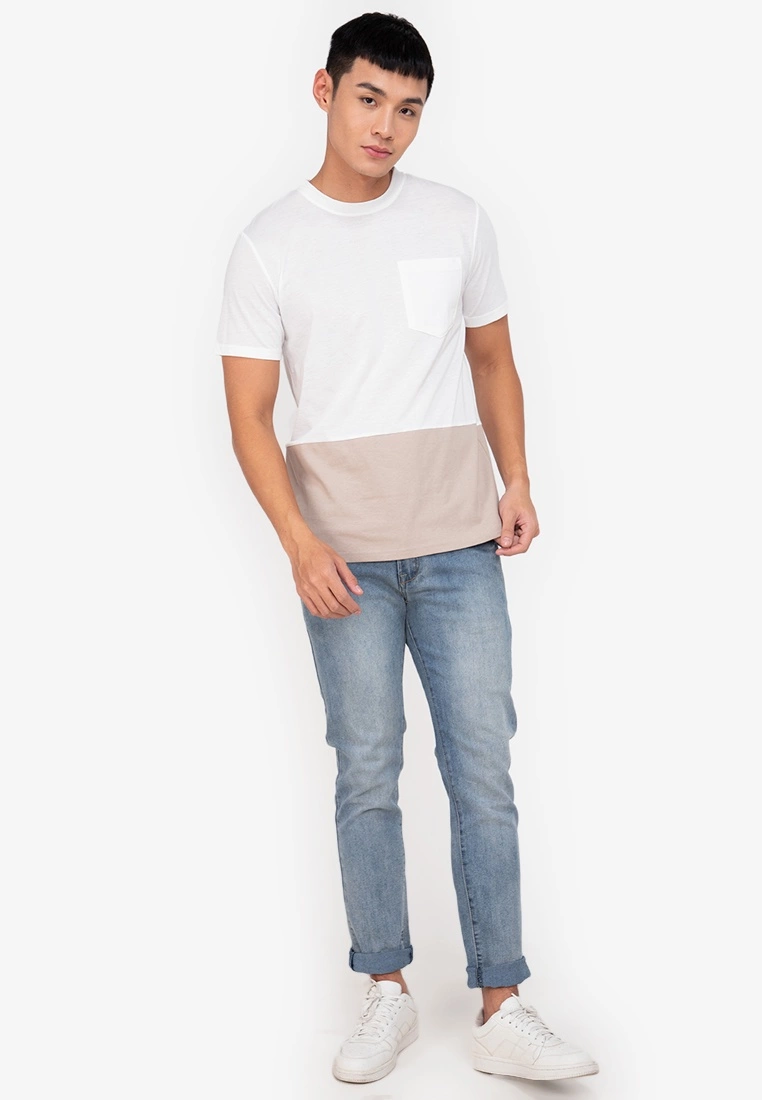 ZALORA BASICS Colour Block Pocket T-Shirt - Billede 4