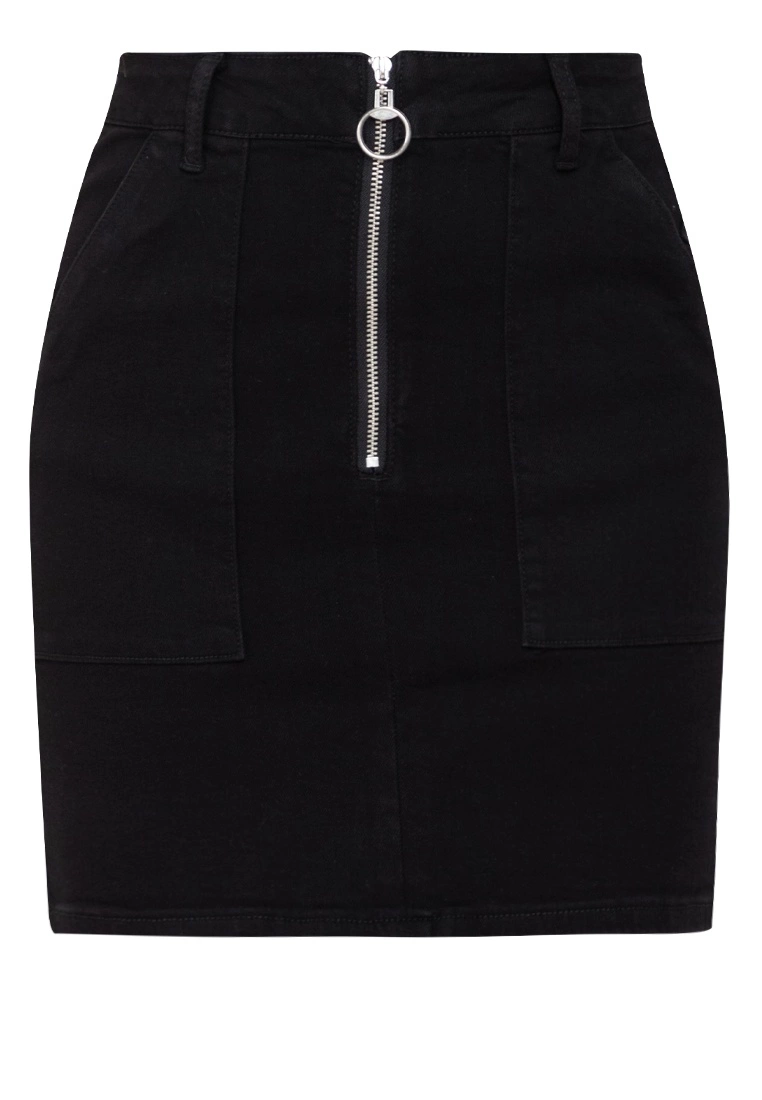 ZALORA BASICS Patch Pocket Zip Front Denim Mini Skirt - Billede 5