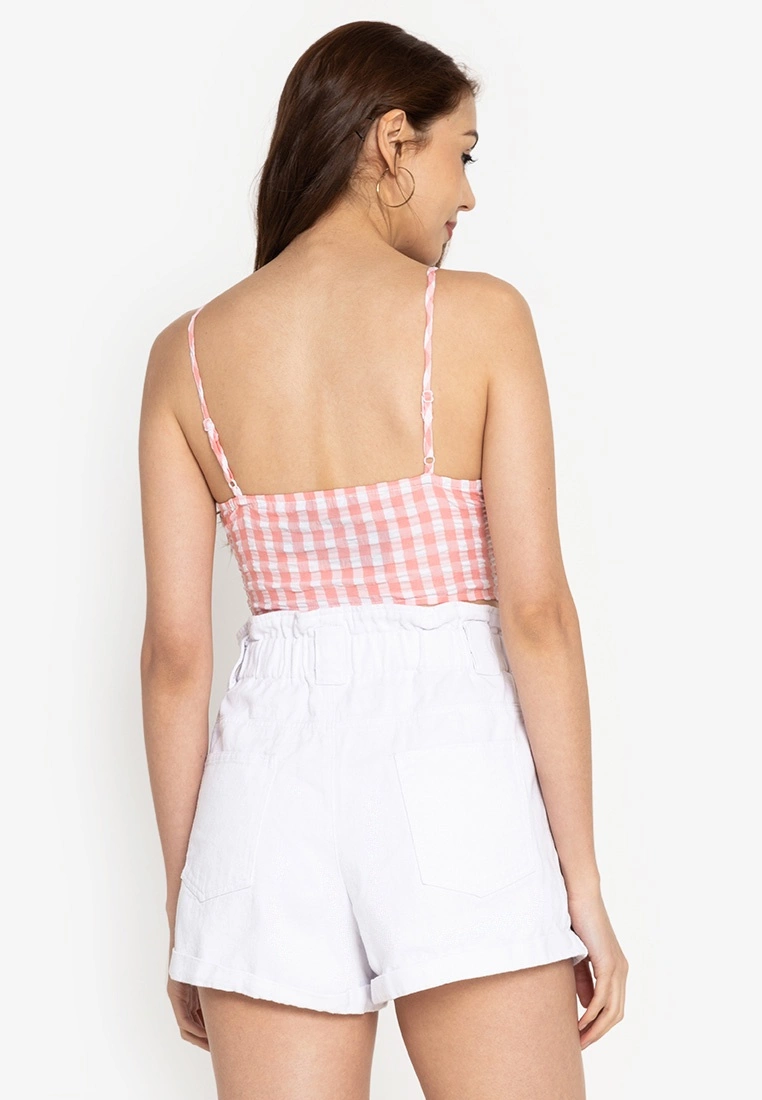 ZALORA BASICS Tie Front Gingham Top - Billede 6
