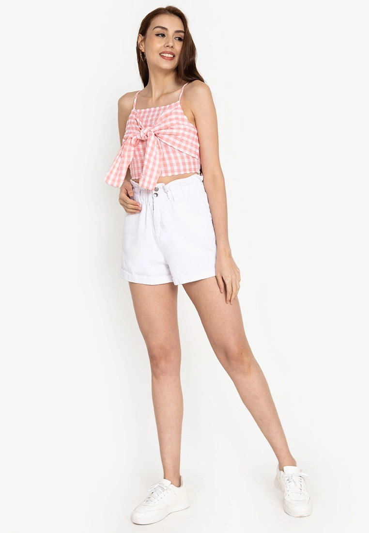 ZALORA BASICS Tie Front Gingham Top - Billede 8