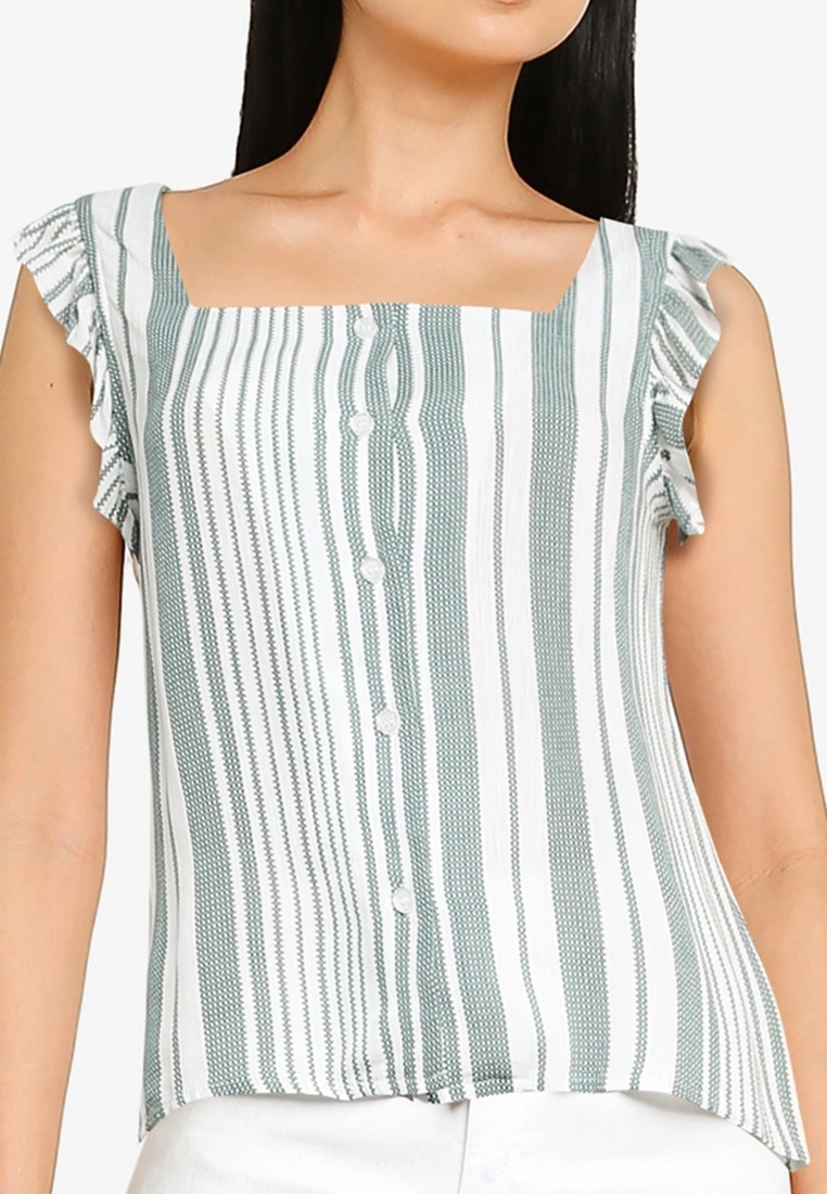 ZALORA BASICS Flutter Sleeves Square Neck Top - Billede 3